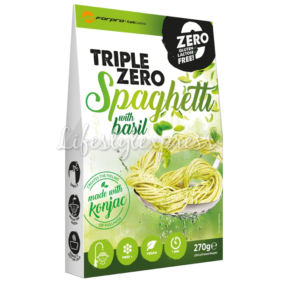 Forpro Carbcontrol Triple Zero Pasta-Spaghetti Basil Bazsalikom 270g