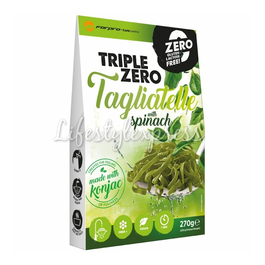 Forpro Carbcontrol Triple Zero Pasta-Tagliatelle Spinach Spenót 270g